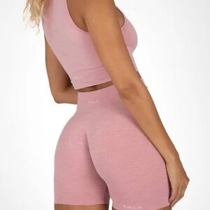 Tala Sculpt Seamless Scrunch Shorts - Blush Pink Marl